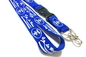 White Print Custom Polyester Lanyards One Side Safety Buckle Metal Hook Key Ring supplier