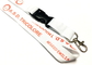 Shiny Logo Custom Flat Polyester Lanyard With White Safety Buckle Metal Hook supplier