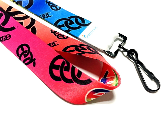 CMYK Color Mixed Silk Screen Lanyards , Full Color Lanyards With Nice Looking Pattern supplier