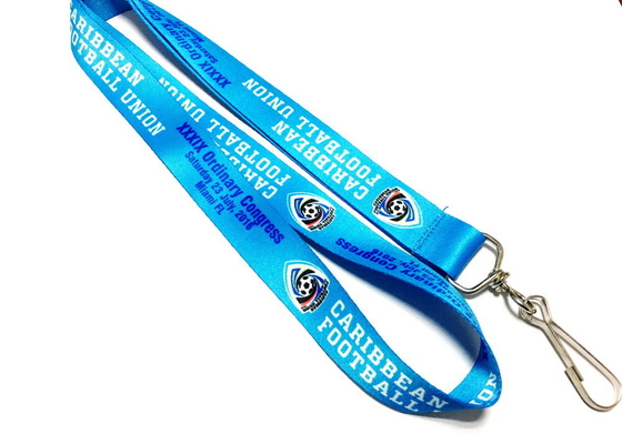 Blue Dye Sublimation Lanyards For Soccer Competition Neck Strap 900*20mm supplier