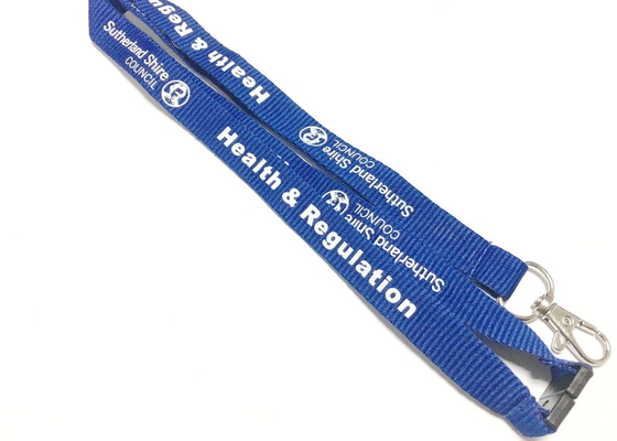 Staff Accessories Custom Polyester Lanyards , Safety Breakaway Lanyard Simply Printing Logo supplier