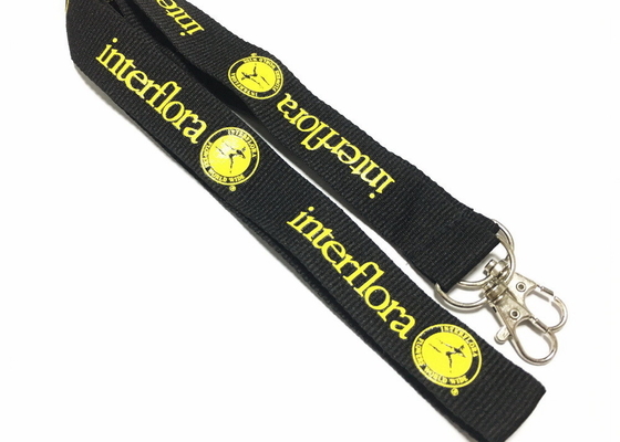 Double Metal Hooks Decorated Custom Polyester Lanyards with New Order Design supplier