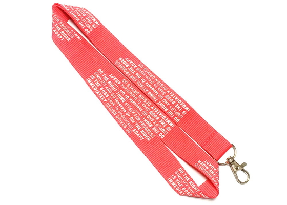 Red Background Clear Custom Polyester Lanyards Mini Characters Logo Printing Delicate supplier