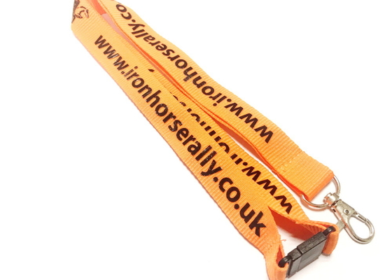 cheap Polyester Custom Printed Lanyards , Heat Transfer Lanyards With Silk Screen Printing