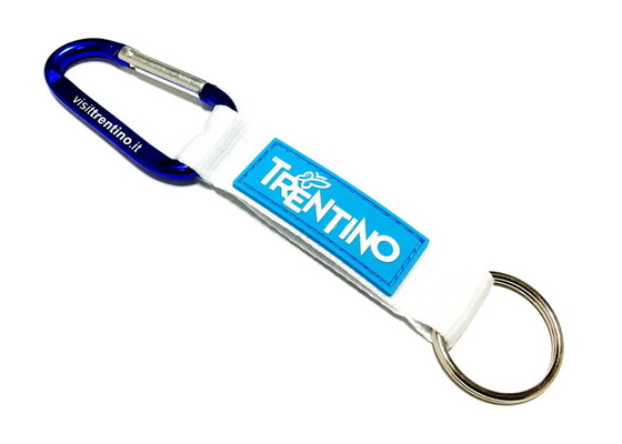 China White Lanyard Sewing Rubber PVC Logo Custom Carabiner Keychain For Simple Brandon sales