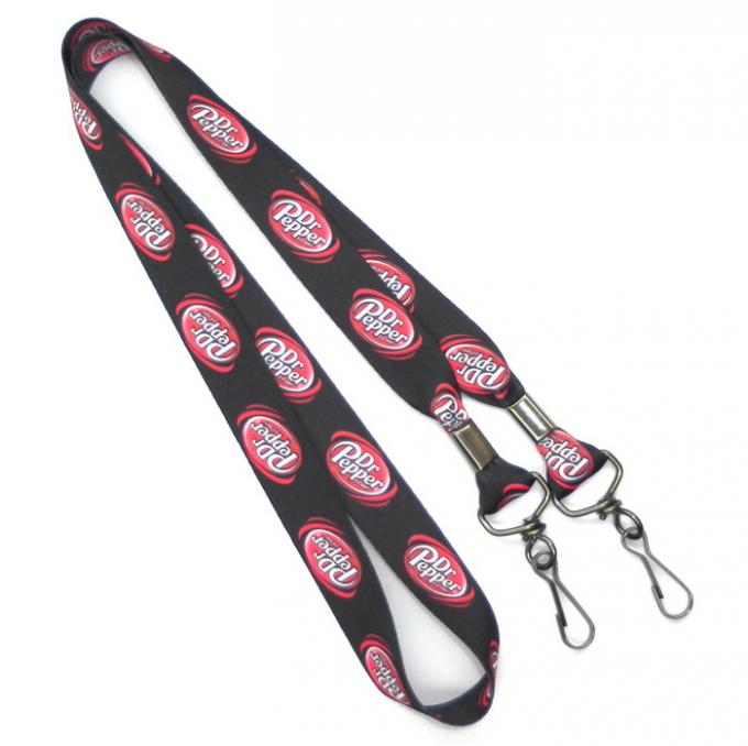 Customizable Red Dye Sublimation Lanyards With Half Metal / Plastic Buckle