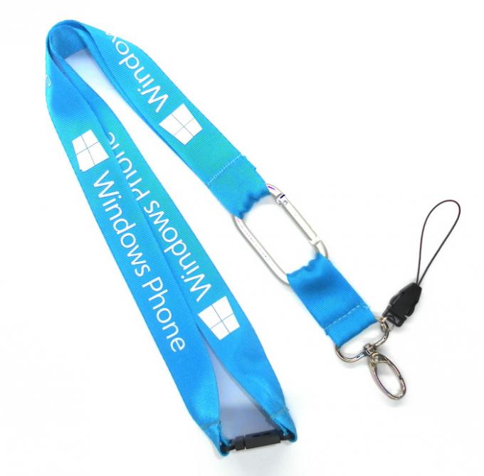 Customizable Blue Nylon Personalised Neck Strap ID Badge Holders Lanyards