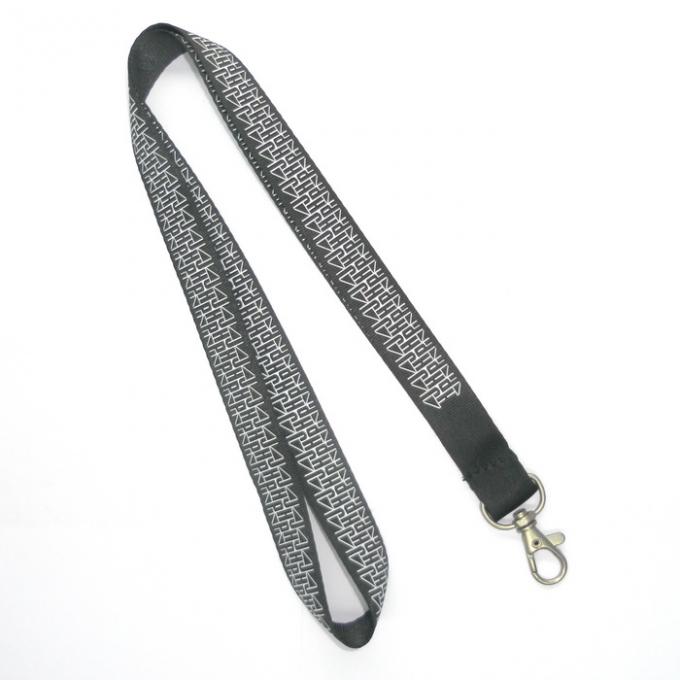 Plain Black Durable Nylon Neck Strap , Business Conference Lanyards