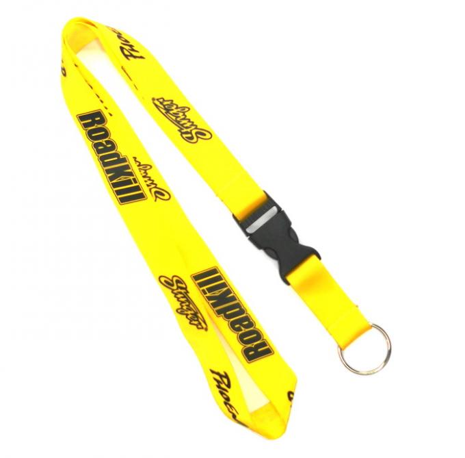 Metal Ring Hook Trade Show Lanyards For Name Badges / Covered Button
