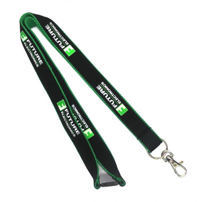 Metal Ring Silk Screen Printed Lanyards Cell Phone Neck Strap 20MM Width