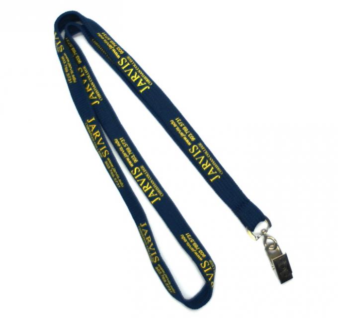 Metal Clip Dye Sublimation Tubular Lanyards For ID Badges / ID Cards OEM