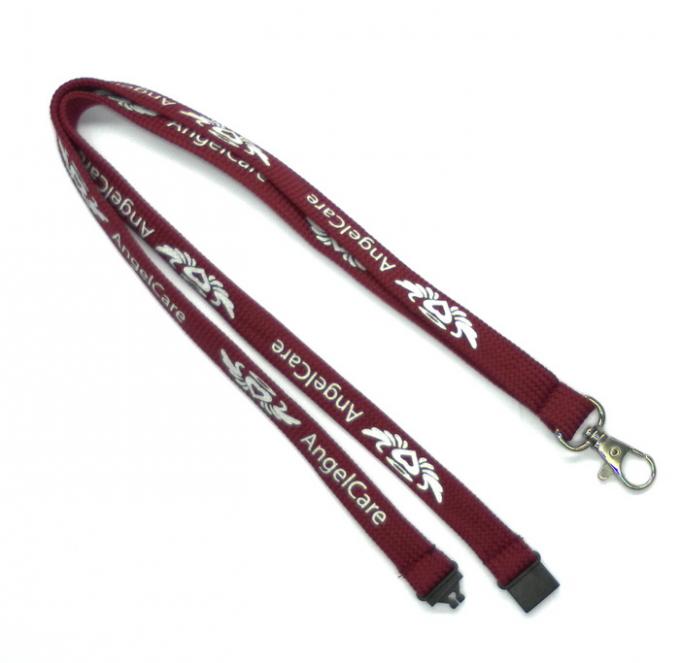 Brown Visitor / College Tubular Ribbon Lanyards Durable Custom Neck Strap