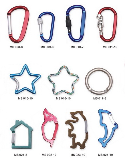 Eco Friendly Climbing Carabiner Clips,  Carabiner Key Ring Special Shaped