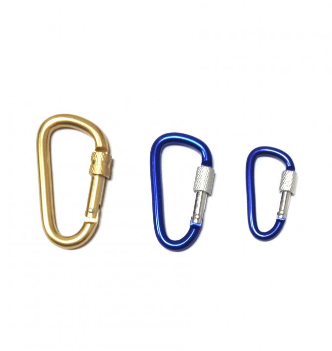 High Performance Friction Climbing Carabiner Clips , Locking Carabiner Keychain