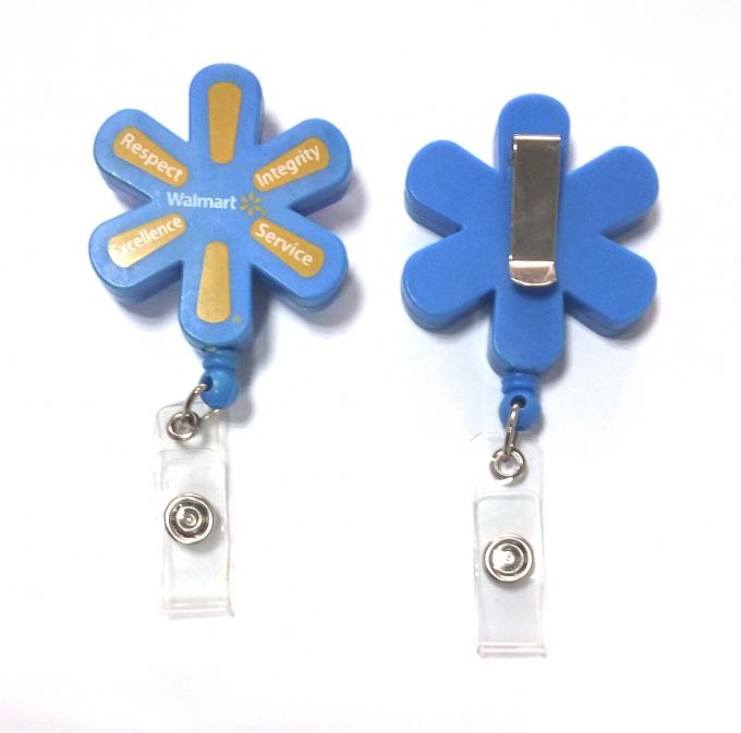 Plastic Pull Durable Retractable Key Reels Eco-Friendly Flower Shaped