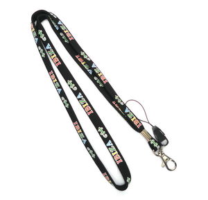 4 Color 1 Side Tubular Cell Phone Neck Lanyard , Custom Polyester Lanyards