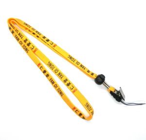 Adjustable Yellow Cell Phone Neck Lanyard Professional 900 X 10 MM With Egg Hook