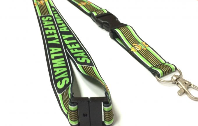 Heat Transfer Custom Polyester Lanyards , Patone Color Dye Sublimation Neck Lanyards For Badges