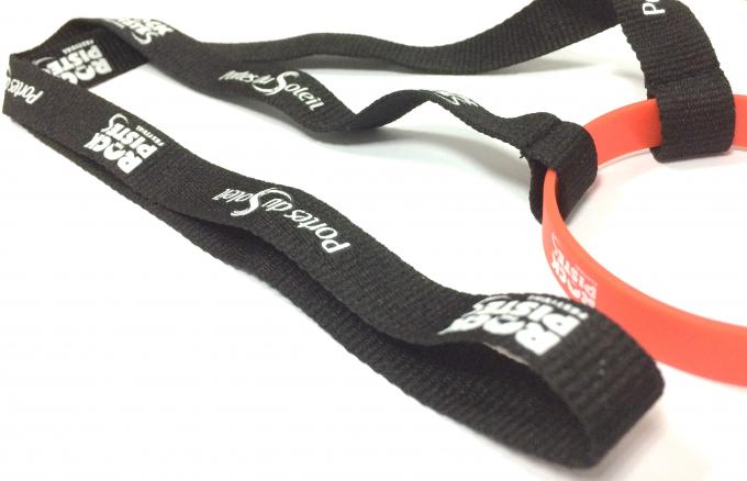 Custom Polyester Breakaway Neck Lanyards With Silicone Wristband