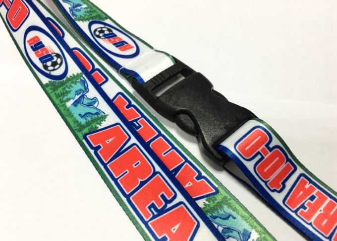 Colorful Dye Sublimation Lanyards Metal Hook Plastic Safety Buckle for Sport Activity