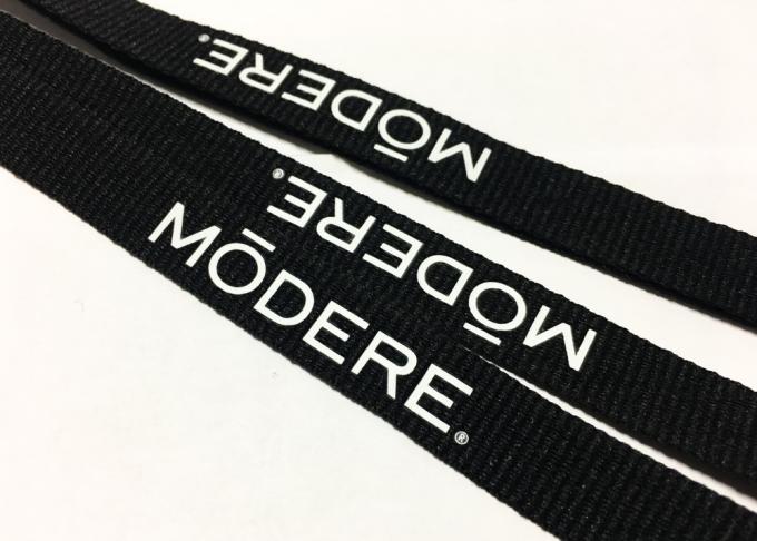 Metal Hook Black Print Custom Polyester Lanyards For Business Activity Event