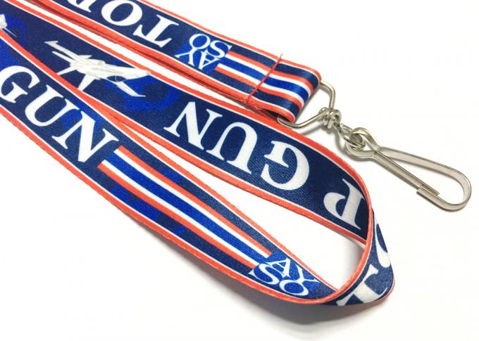 Dye Sublimation Custom Printed Lanyards J Hook For Sports / Camping / Travelling