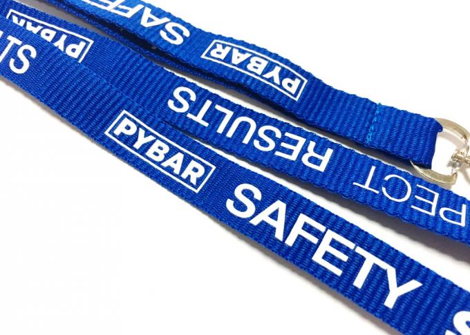 Company Business Custom Polyester Lanyards With Safety Service Logo , J Hook Attachment