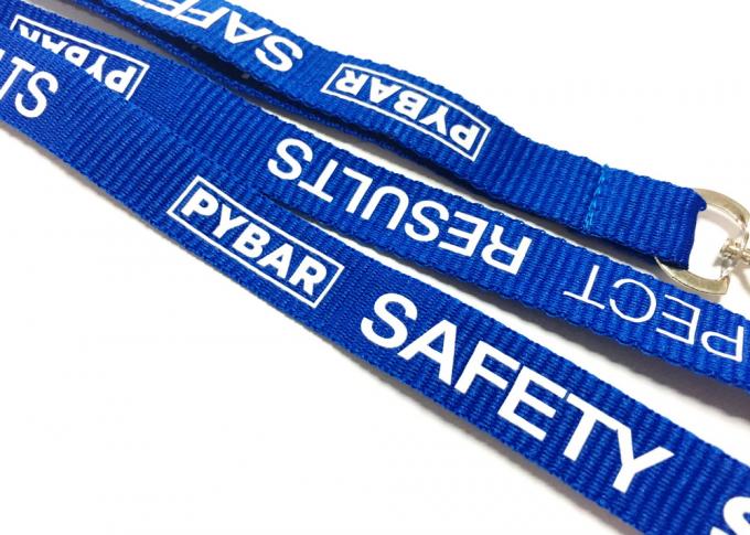 Company Business Custom Polyester Lanyards With Safety Service Logo , J Hook Attachment