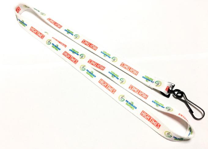 White Background Nylon Dye Sublimation Lanyards Both Sides Logo 900*10mm