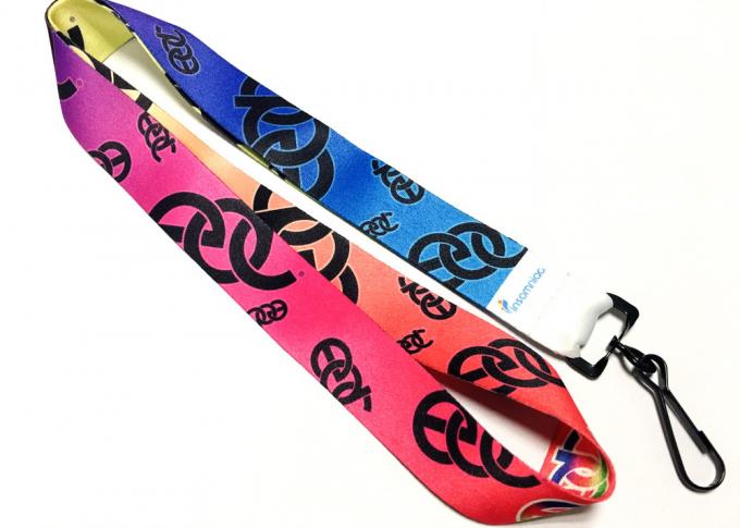 CMYK Color Mixed Silk Screen Lanyards , Full Color Lanyards With Nice Looking Pattern