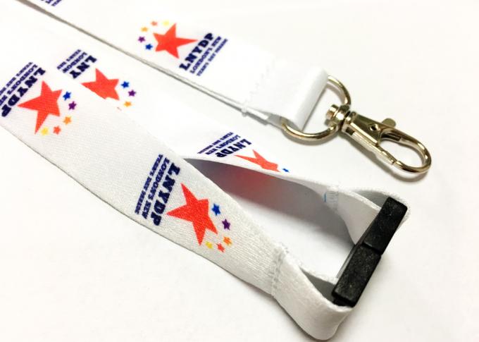 Heat Transfer Dye Sublimated Lanyards Full Color Printing Safety Break Metal Hook