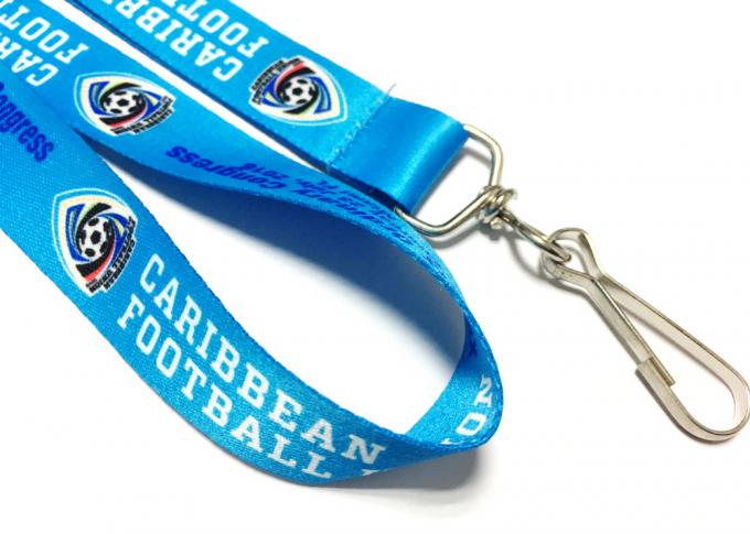 Blue Dye Sublimation Lanyards For Soccer Competition Neck Strap 900*20mm