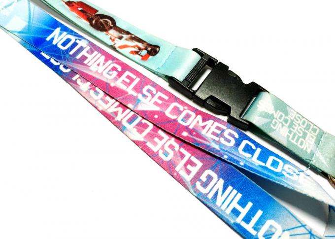 Colorful Design Dye Sublimation Lanyards , Custom Printed Lanyards Safety Buckle Key Ring