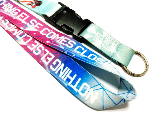 Colorful Design Dye Sublimation Lanyards , Custom Printed Lanyards Safety Buckle Key Ring