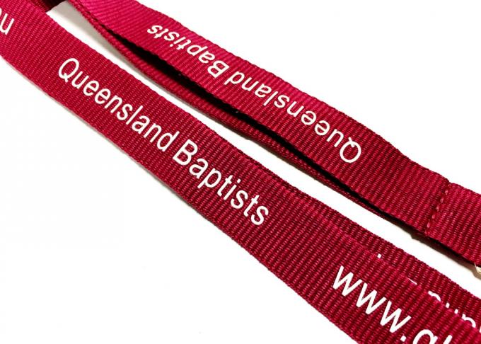 Dark Red Breakaway Neck Lanyards Metal Clip New Brand Website Printing Promotional Gift