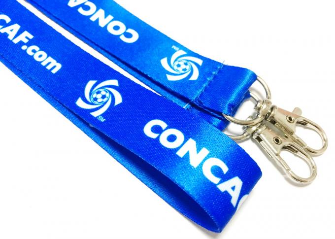 Dye Sublimation Flat Polyester Lanyard Heat Transferred Process Double Metal Hooks
