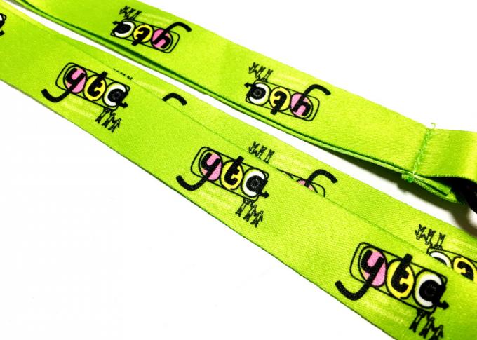 CMYK Mixed Colors Woven Polyester Lanyard Full Sides For Party Event Decorated
