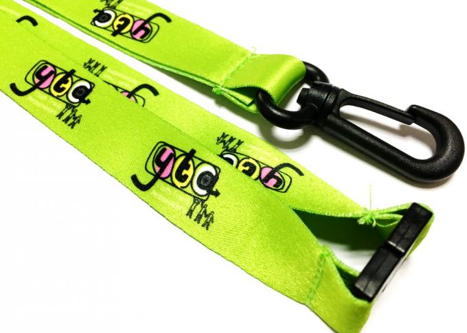 CMYK Mixed Colors Woven Polyester Lanyard Full Sides For Party Event Decorated