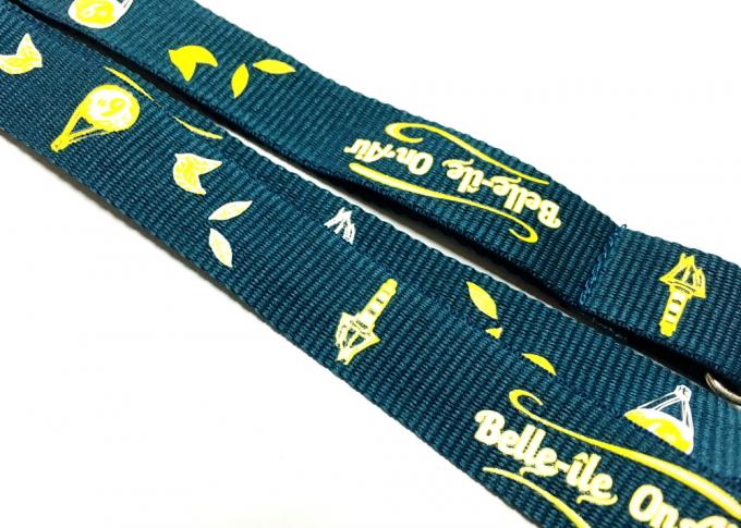 Beauty Flat Polyester Lanyard ,  Name Badge Lanyard Silk Screen Printing Logo