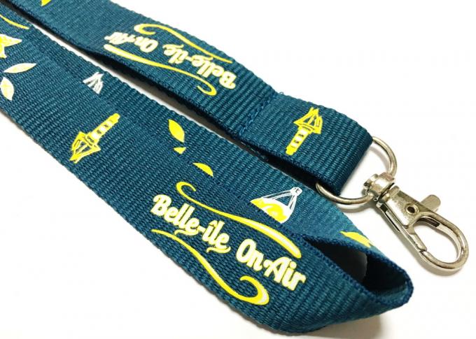 Beauty Flat Polyester Lanyard ,  Name Badge Lanyard Silk Screen Printing Logo