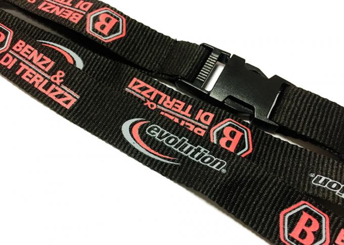 Free Sample Custom Polyester Lanyards Safety Buckle Metal Hook , Flat polyester lanyard Type