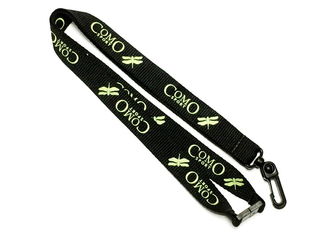 Black J Hook Dye Sublimation Lanyards 10mm Wide For Camping Trade Show Exhibition Event