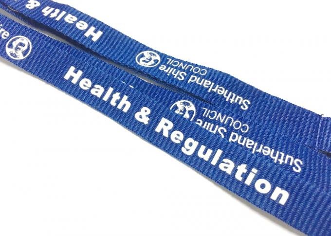 Staff Accessories Custom Polyester Lanyards , Safety Breakaway Lanyard Simply Printing Logo