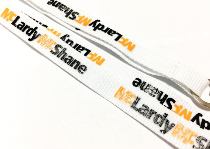 Employee Company Custom Neck Lanyards White Background Silk Screen Printing