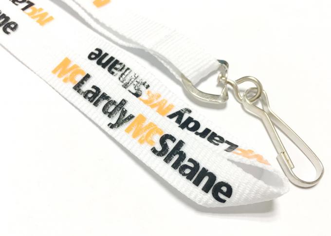 Employee Company Custom Neck Lanyards White Background Silk Screen Printing