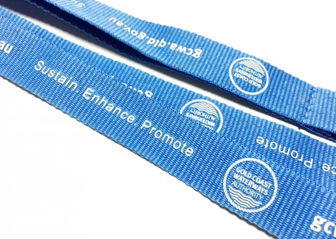 Blue Metal Hook Custom Polyester Lanyards Trade Export Environmental Protection
