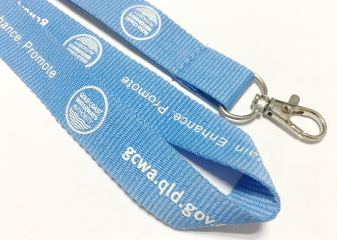 Blue Metal Hook Custom Polyester Lanyards Trade Export Environmental Protection