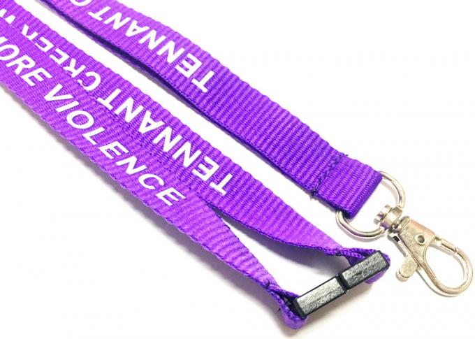 Purple Safety Break Custom Polyester Lanyards Easy Locking Diverse For Game