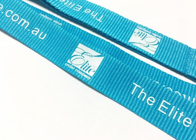 Polyester Flat Polyester Lanyards , Metal Hook Safety Neck Lanyards 900*20mm