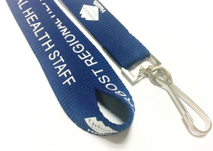 Deep Blue Requested Breakaway Neck Lanyards , Screen Printed Lanyards For Women